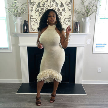 Nia Knit Fringe Dress