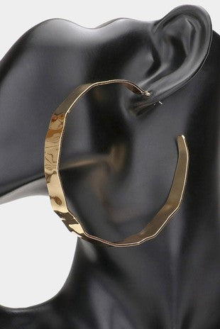 Gold Wavy Hoops