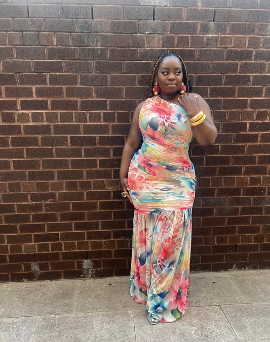 Liana Petal Drape Dress
