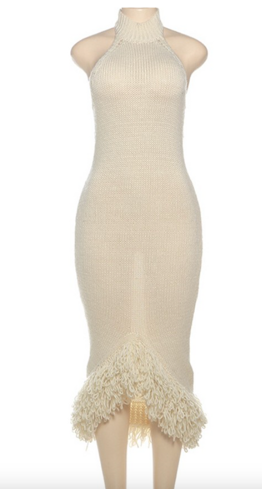 Nia Knit Fringe Dress